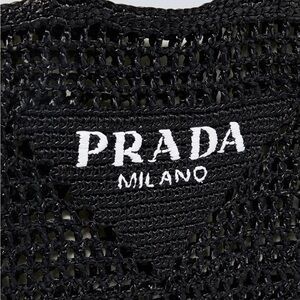 Prada Black Raffia Tote Bag